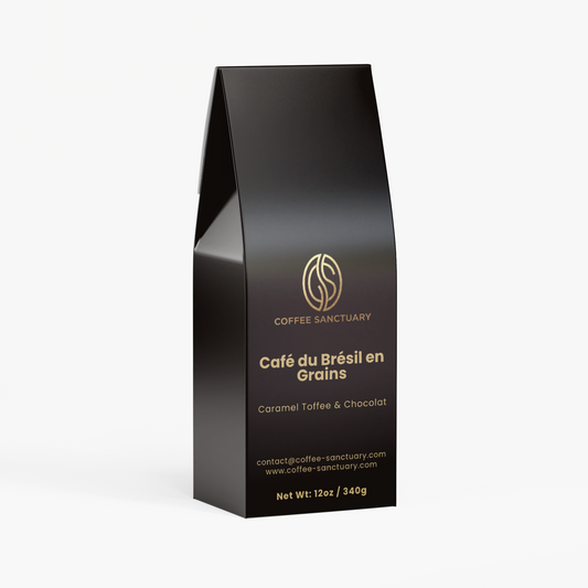 Café du Brésil en Grains – Pur Origine Notes Caramel Toffee & Chocolat (340g)
