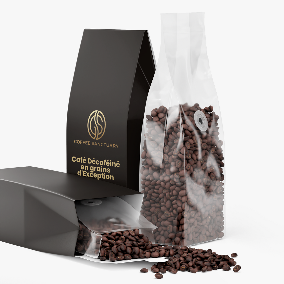 Café Décaféiné en Grains d'Exception sans Solvants (340g)