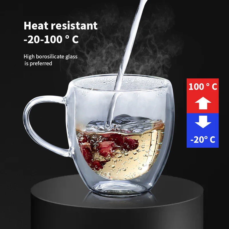Verres Double Paroi en Verre Borosilicaté (Lot de 2)