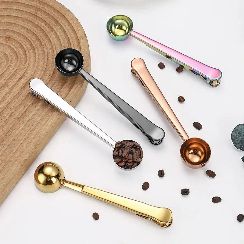 Cuillère Doseuse & Pince Hermétique en Acier Inox Barista