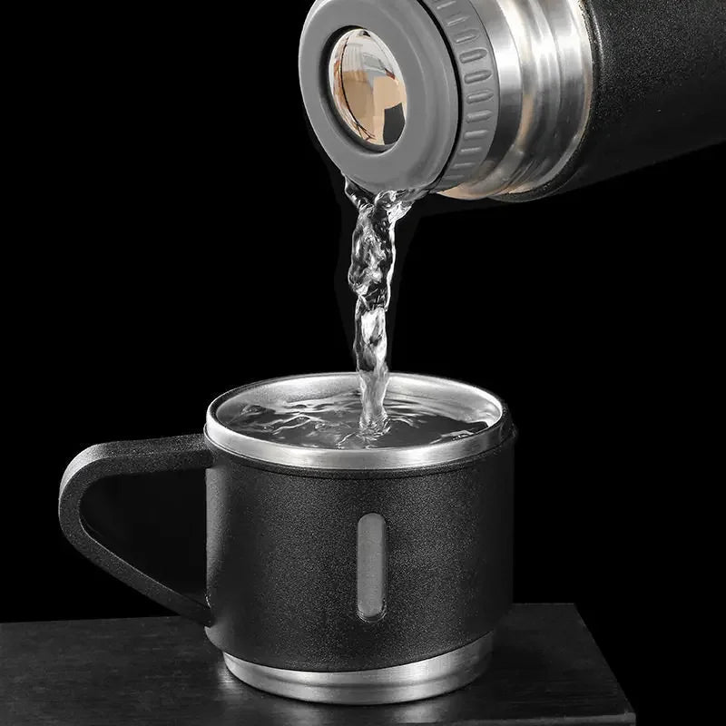 Coffret Cadeau Thermos Isotherme & 2 Tasses Assorties 500ml