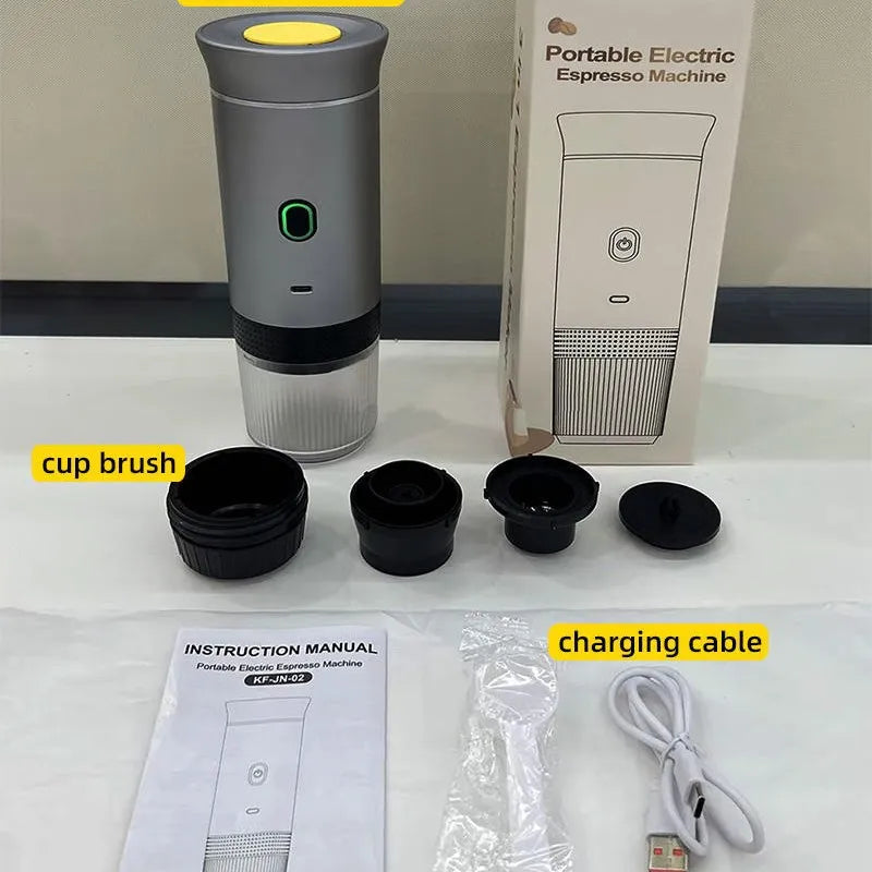 Machine Espresso Portable Électrique USB 15-18 Bar (3-en-1)