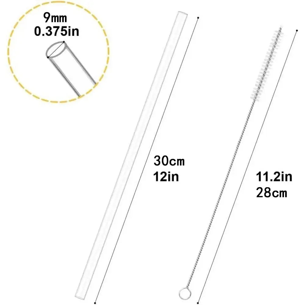 Pailles en Verre Borosilicaté Réutilisables & Goupillon