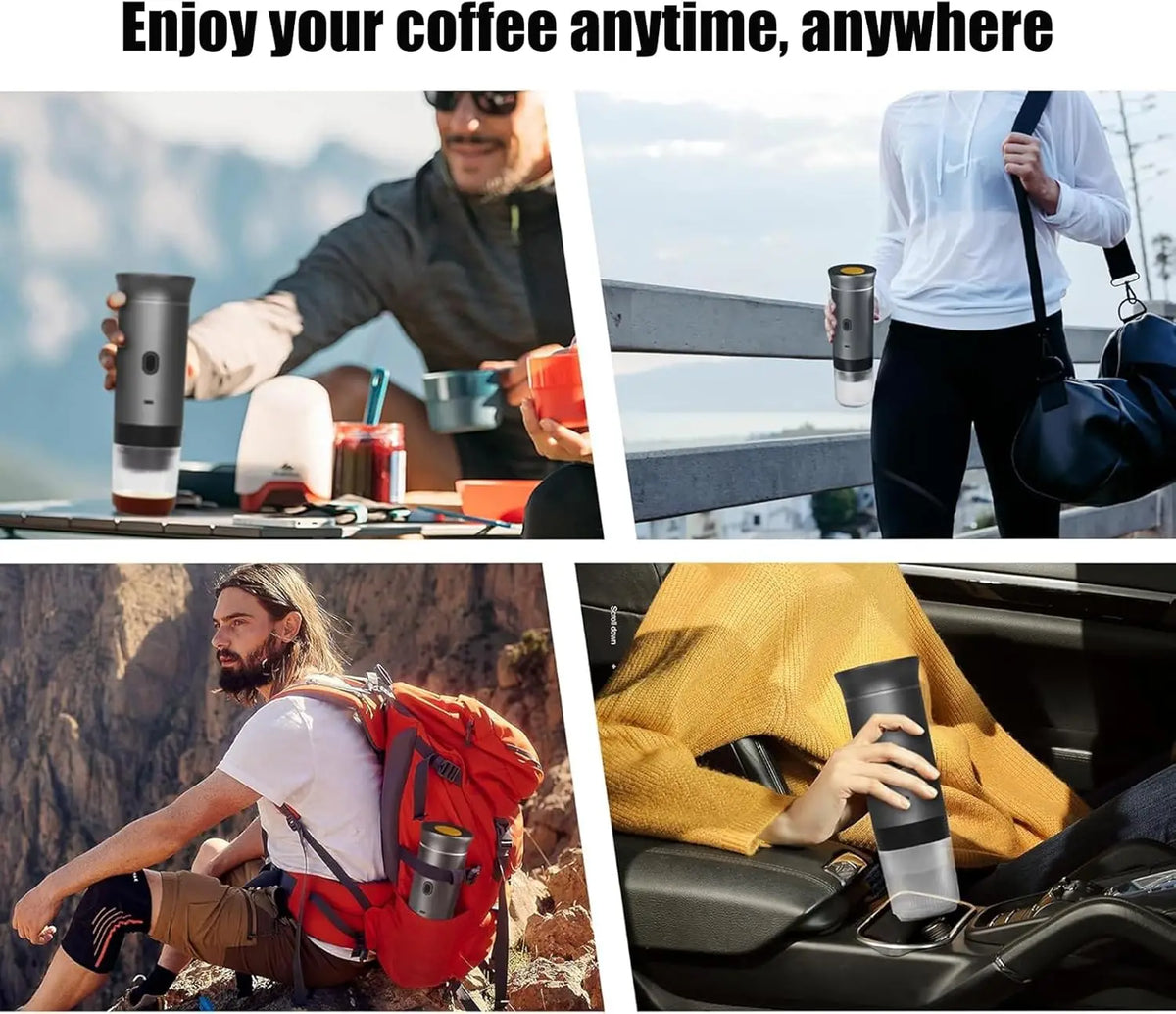 Machine Espresso Portable Électrique USB 15-18 Bar (3-en-1)